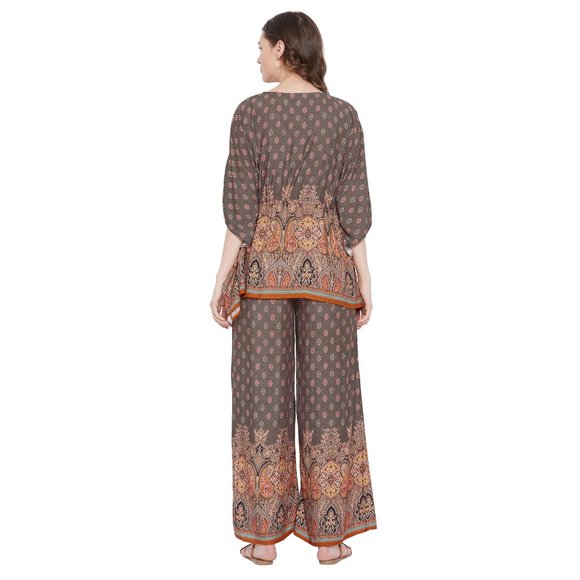 Gypsie Blu Womens Co-Ord Set Dress Rayon Paisley 2 Piece Pajamas Sets for Girls - Picture 7 of 8